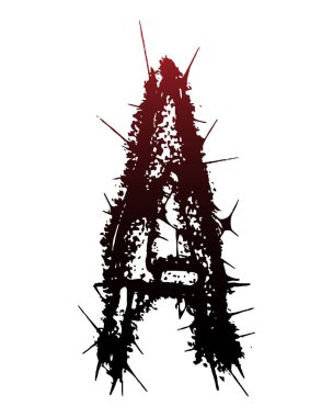 Beyaz arka planda izole edilmiş dikenleri olan mezuniyet harfi.