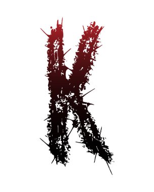 Beyaz arka planda izole edilmiş dikenleri olan mezuniyet harfi.