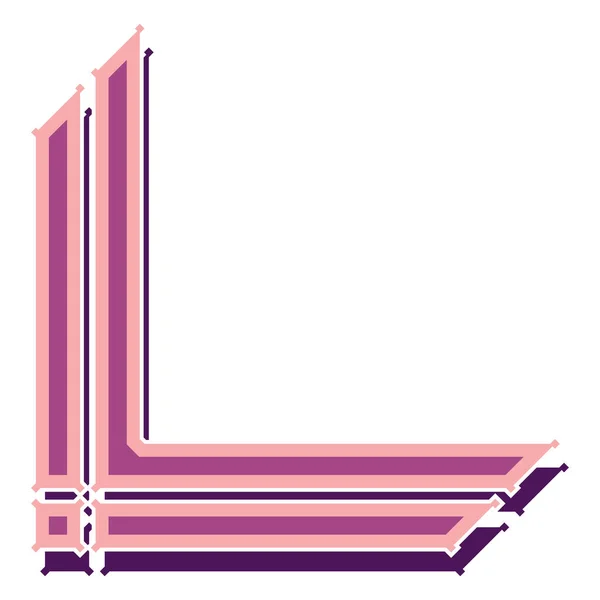 装飾ベクトル文字白の背景に隔離されたピンクの文字 — ストックベクタ