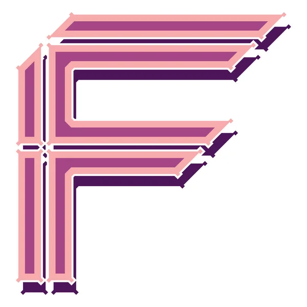 Decoratieve Vector Letter Roze Letter Geïsoleerd Witte Achtergrond — Stockvector