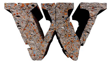 Kırık taş grunge yazı tipi beyaz arkaplanda izole edildi.