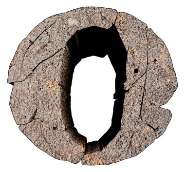 Kırık taş grunge yazı tipi beyaz arkaplanda izole edildi.