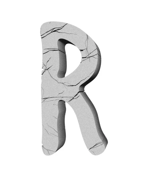 白い背景に孤立した砕石文字 3Dイラスト — ストック写真