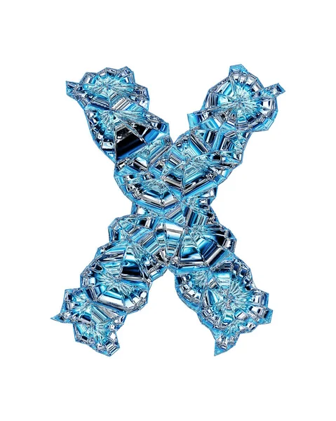 Cristales Azules Font Glass Letra Minúscula Cursiva — Foto de Stock