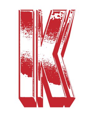 Beyaz arka planda izole edilmiş eski grunge mektubu. Vektör harfleri..