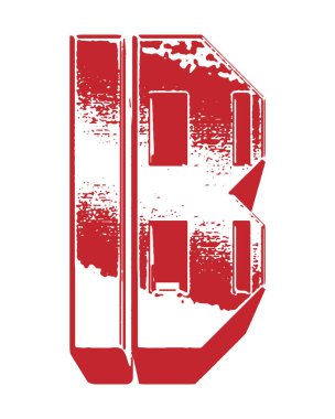 Beyaz arka planda izole edilmiş eski grunge mektubu. Vektör harfleri..