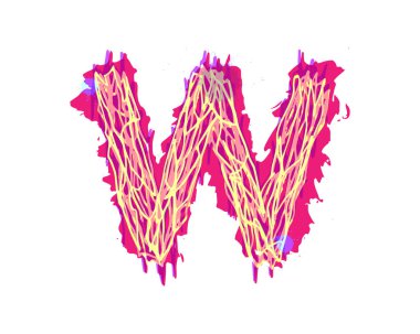 Üzerinde lekeler ve boya lekeleri olan renkli bir mektup..