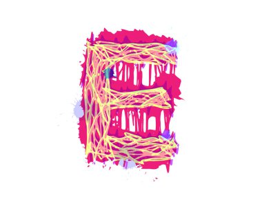 Üzerinde lekeler ve boya lekeleri olan renkli bir mektup..