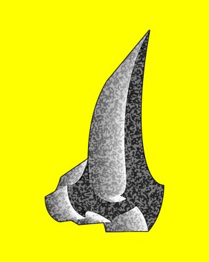 Sarı arkaplanda kaba yüzeyli dekoratif harf.