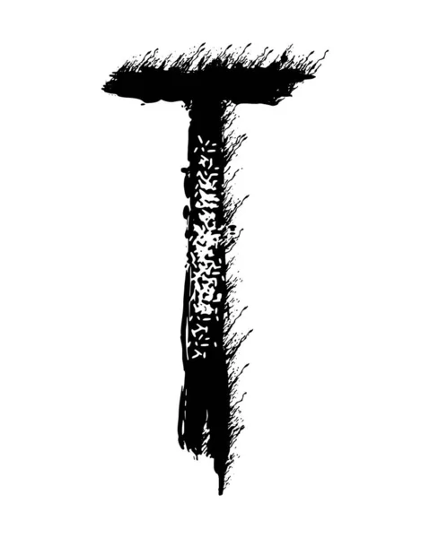 Handgeschreven Kalligrafische Zwarte Verf Brief Geïsoleerd Witte Achtergrond — Stockvector