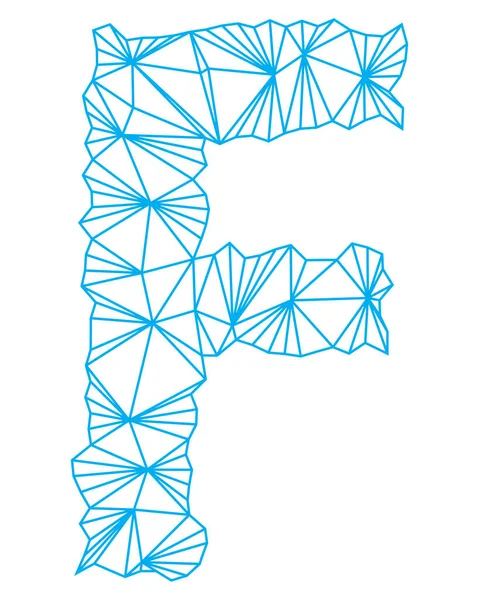 多边形蓝色轮廓字体 艺术矢量字母 — 图库矢量图片