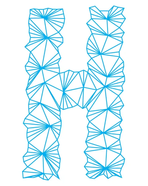 Polygonal Blå Kontur Font Art Vektor Bokstav — Stock vektor