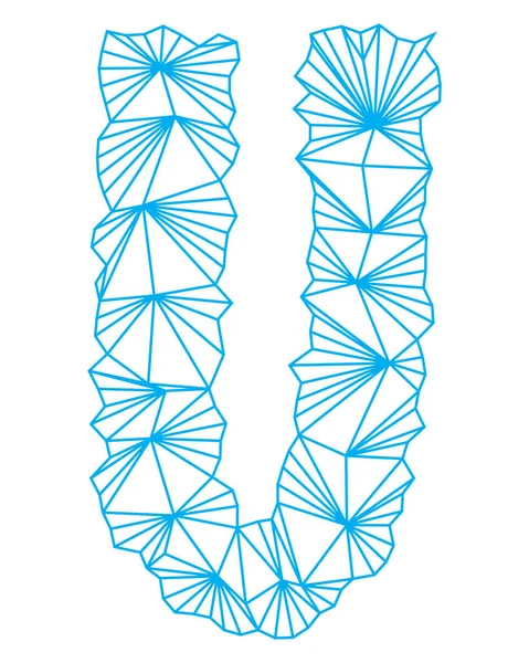 Polygonale Blaue Umrissschrift Art Vektor Letter — Stockvektor