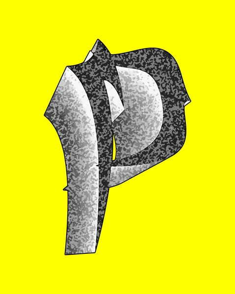 黄色の背景に粗い表面を持つ装飾文字 — ストックベクタ