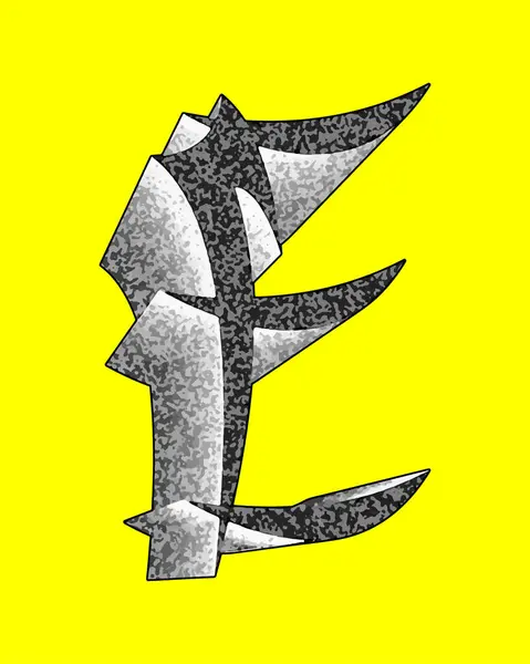 黄底表面粗糙的装饰字母 — 图库矢量图片