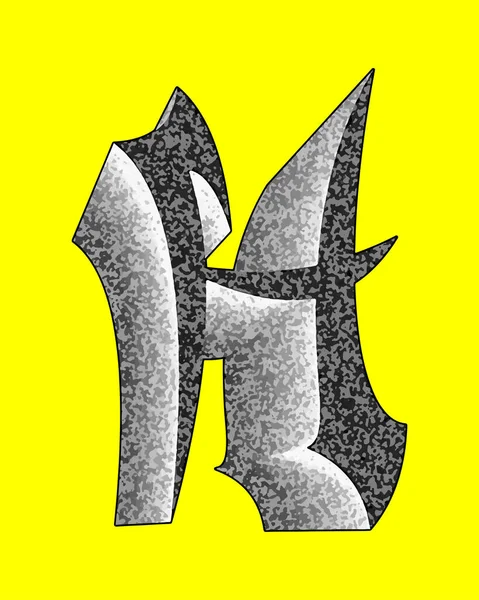 黄底表面粗糙的装饰字母 — 图库矢量图片