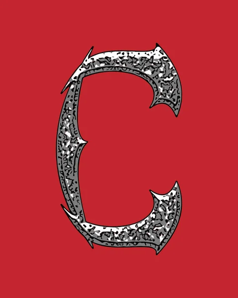 Скошенная Буква Грубой Поверхностью Красном Фоне — стоковый вектор