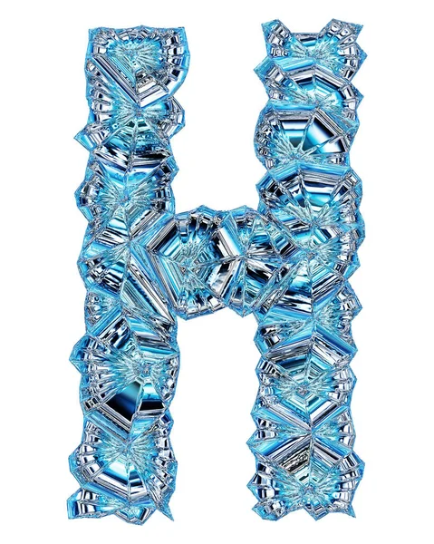 Niebieskie Kryształy Czcionki Szklana Włoska Duża Litera — Zdjęcie stockowe