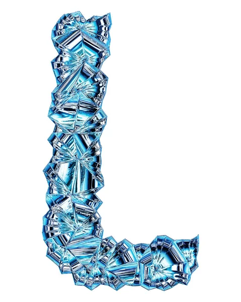 Cristales Azules Font Glass Letra Mayúscula Cursiva —  Fotos de Stock