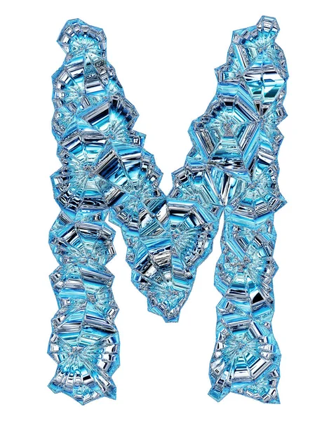 Blauwe Kristallen Font Glass Schuine Hoofdletter — Stockfoto