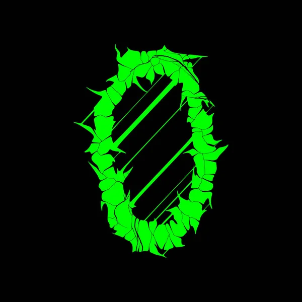 Grunge Yazı Tipi Siyah Arkaplanda Yeşil Vektör Harfi — Stok Vektör