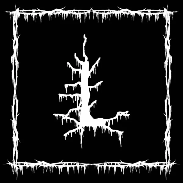 Metal müzik bandı yazı tipi. Siyah arka planda beyaz lekeli ve yırtık pırtık bir harf..