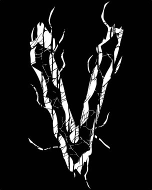 Siyah arkaplanda cadılık yazıtipi / beyaz harf.