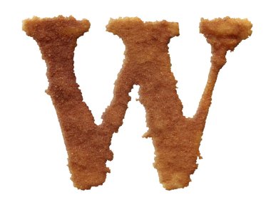 Paslı kaba kum harfi beyaz arkaplanda izole.