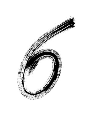 Beyaz arkaplanda el yapımı yarı kuru düz fırça numarası izole.