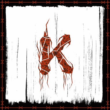 Rusty Metal tarzı harf. Vektör harfler..