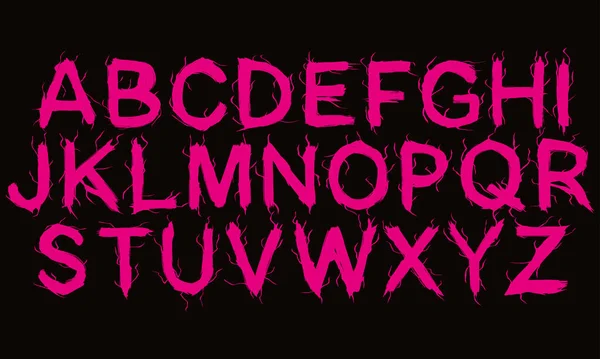 Magenta Dekorative Buchstaben Auf Schwarzem Hintergrund — Stockvektor