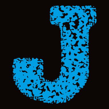 Siyah arkaplanda mavi grunge harfi.