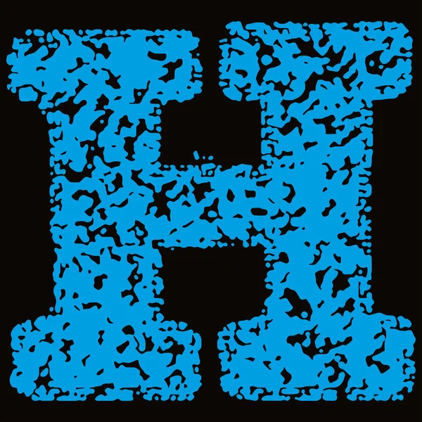 Grunge Bleu Lettre Sur Fond Noir — Image vectorielle