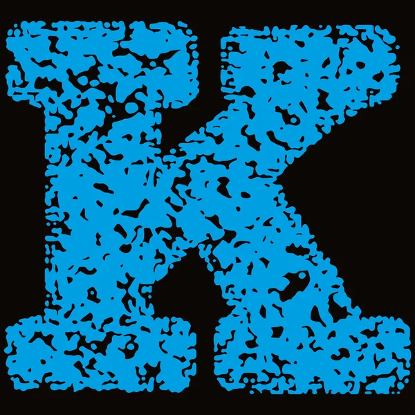 Siyah arkaplanda mavi grunge harfi.