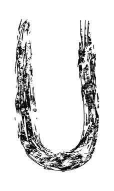 Grunge dekoratif vektör harfi.