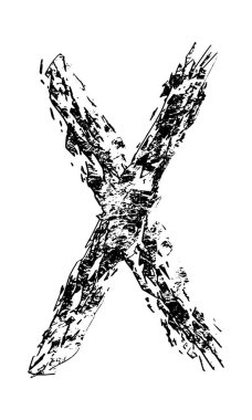 Grunge dekoratif vektör harfi.