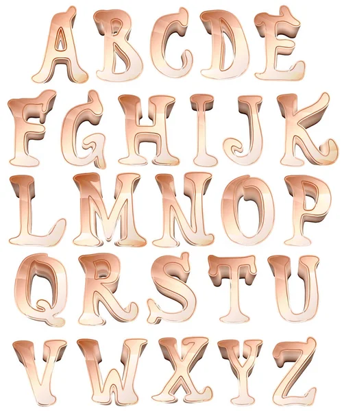 Alphabet Doré Décoratif Illustration — Photo