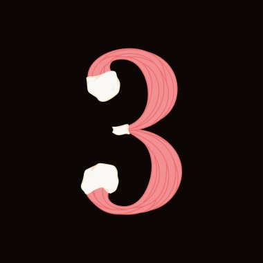 Vektör kas numarası. Sanat yazı tipi..