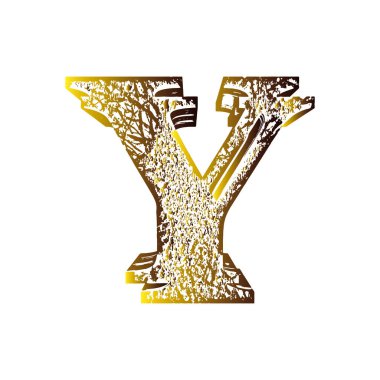 Gradyan değiştirilmiş harfler. Sanat yazı tipi.