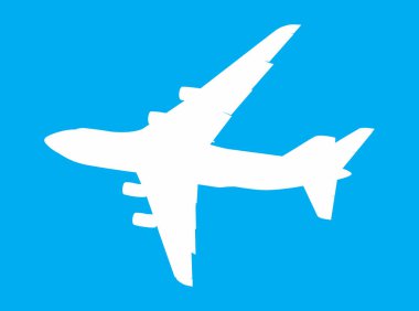 Gökyüzündeki uçak. Vektör illüstrasyonu.