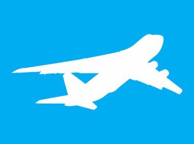 Gökyüzündeki uçak. Vektör illüstrasyonu.