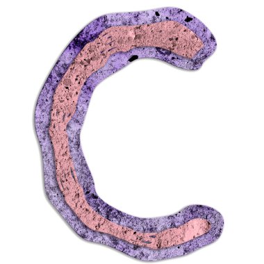 Katmanlı beton harf. Sanat yazı tipi.. 