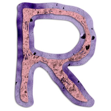 Katmanlı beton harf. Sanat yazı tipi.. 