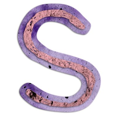 Katmanlı beton harf. Sanat yazı tipi.. 