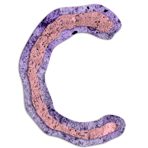 Katmanlı beton harf. Sanat yazı tipi.. 