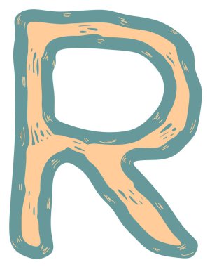 Gerilmiş vektör harfi. Sanat yazı tipi.