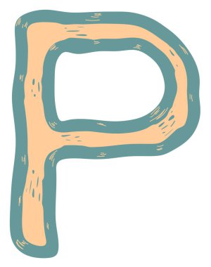 Gerilmiş vektör harfi. Sanat yazı tipi.