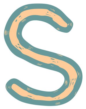 Gerilmiş vektör harfi. Sanat yazı tipi.