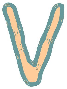 Gerilmiş vektör harfi. Sanat yazı tipi.