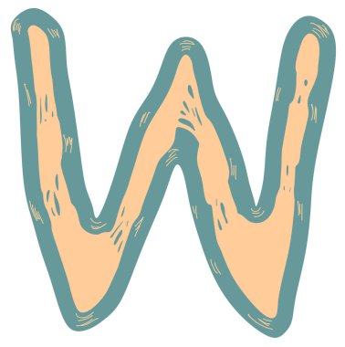 Gerilmiş vektör harfi. Sanat yazı tipi.